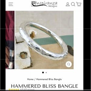 Inspiranza 925 sterling silver Hammered Bangle bracelet-NEW